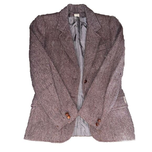 Jackets & Blazers - TJ Scott New York  Wool Blazer made in Poland vintage Maroon & Gray Sz 3/4 Women